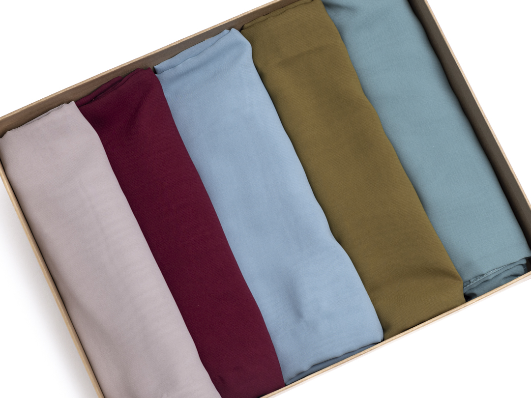 5 Piece Plain Headscarf Set