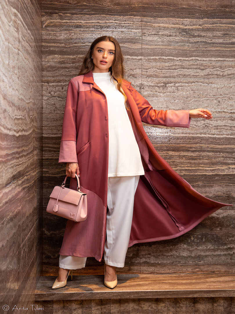 Belted Two-Tone Jacket Set