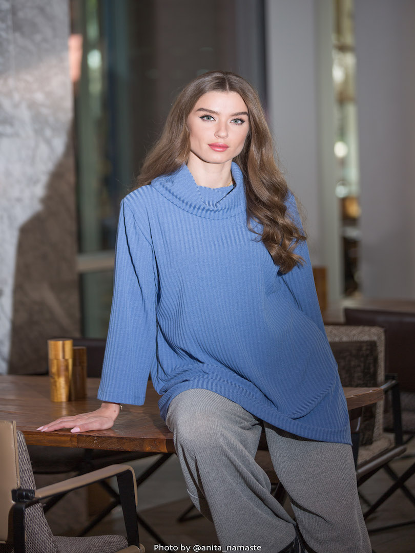 Turtleneck Top with Trouser Set