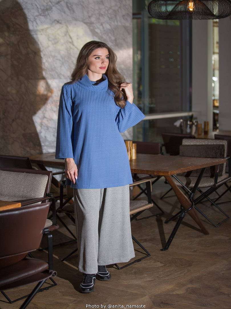 #Turtleneck Top with Trouser Set