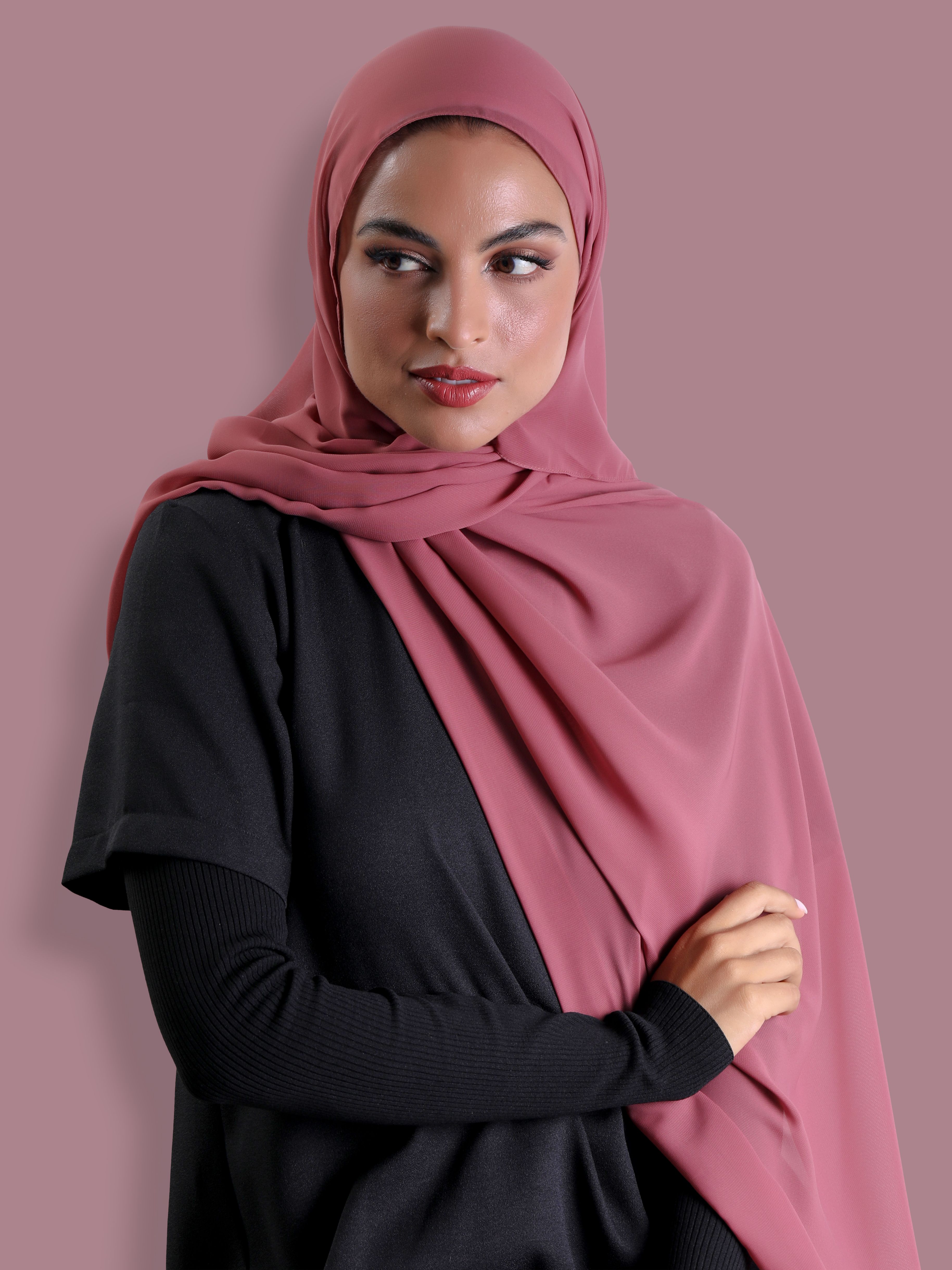 Travel Headscarf - Dark Pink