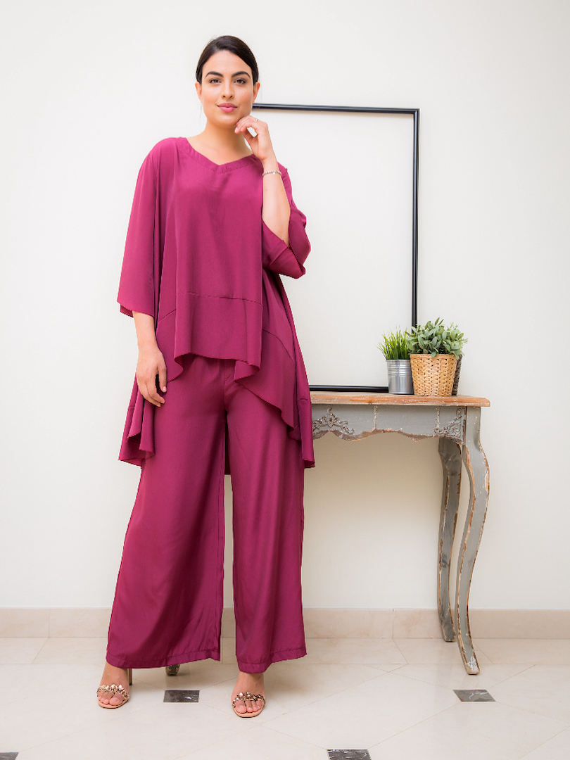 #Quarter Sleeve Top & Trouser Set