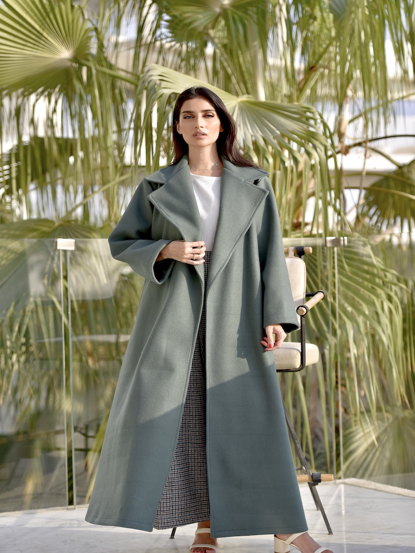 Drop Shoulder Coat Winter Set