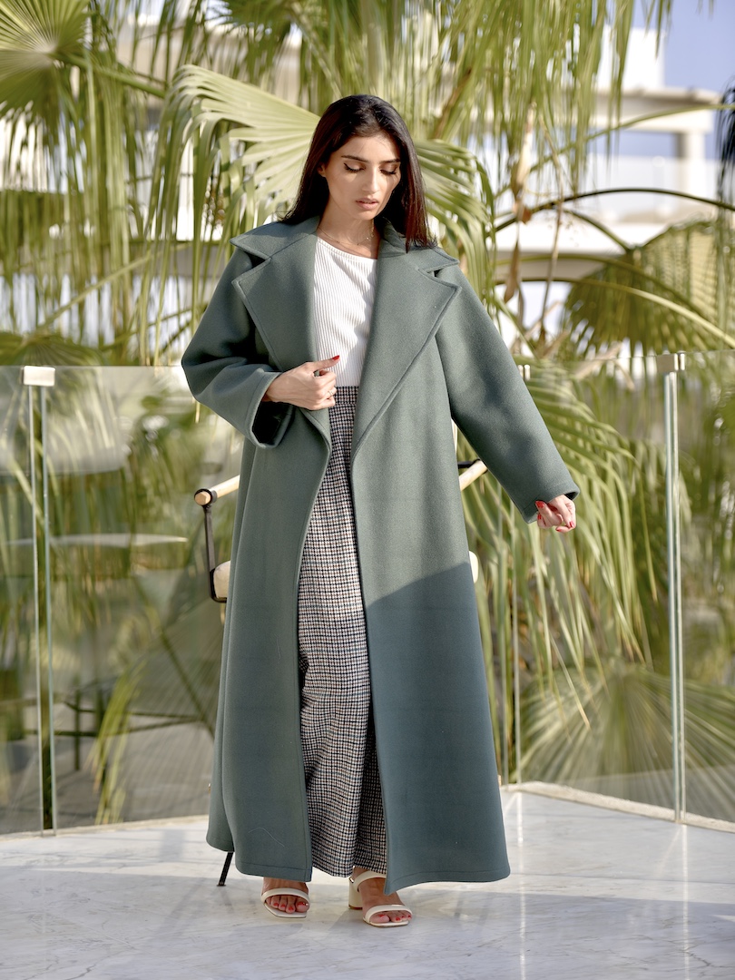 Drop Shoulder Coat Winter Set