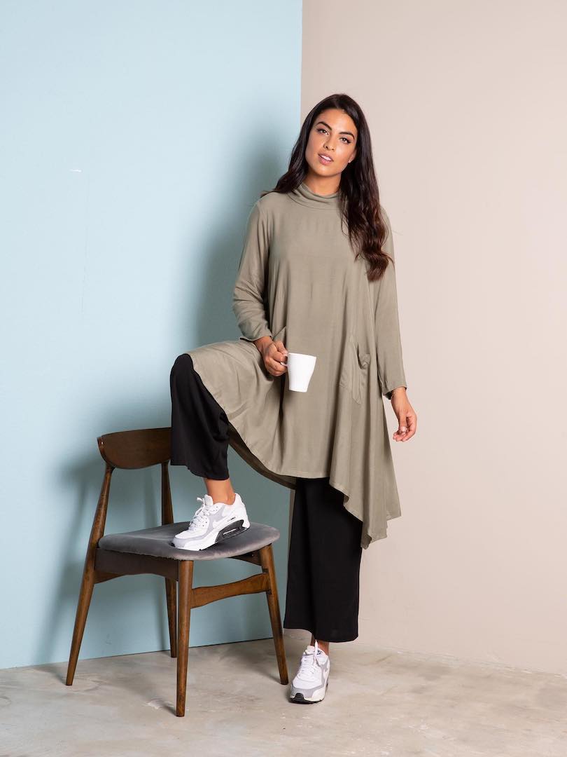 Asymmetric Tunic Top Casual Set