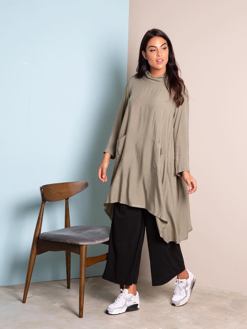 Asymmetric Tunic Top Casual Set