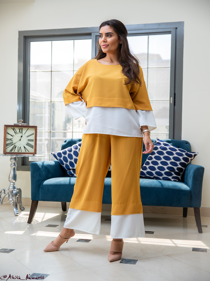 Two-Piece Colorblock Top & Trouser