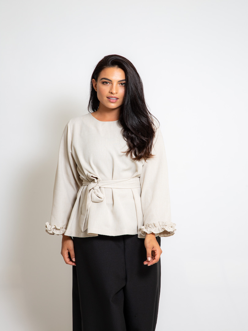 Belted Long Sleeve Top & Trouser Set