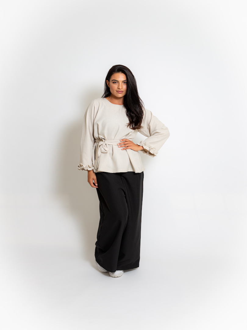 Belted Long Sleeve Top & Trouser Set