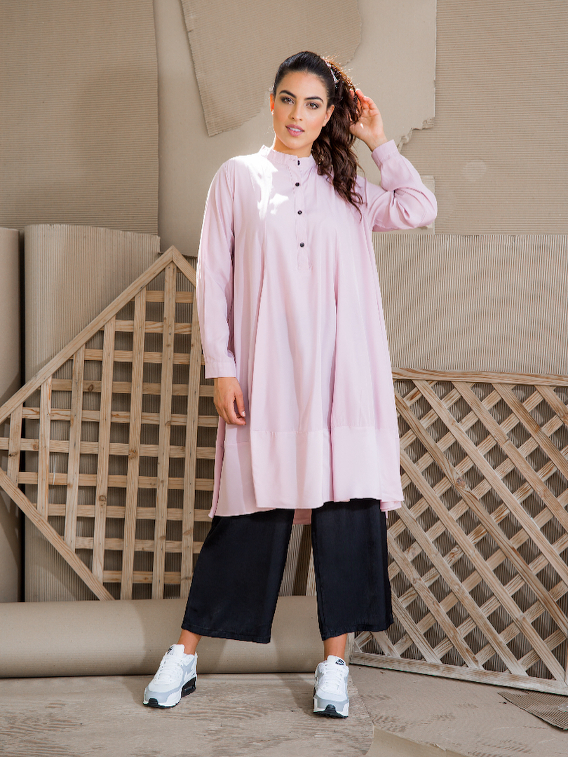 #High Neck Long Top & Trouser Set