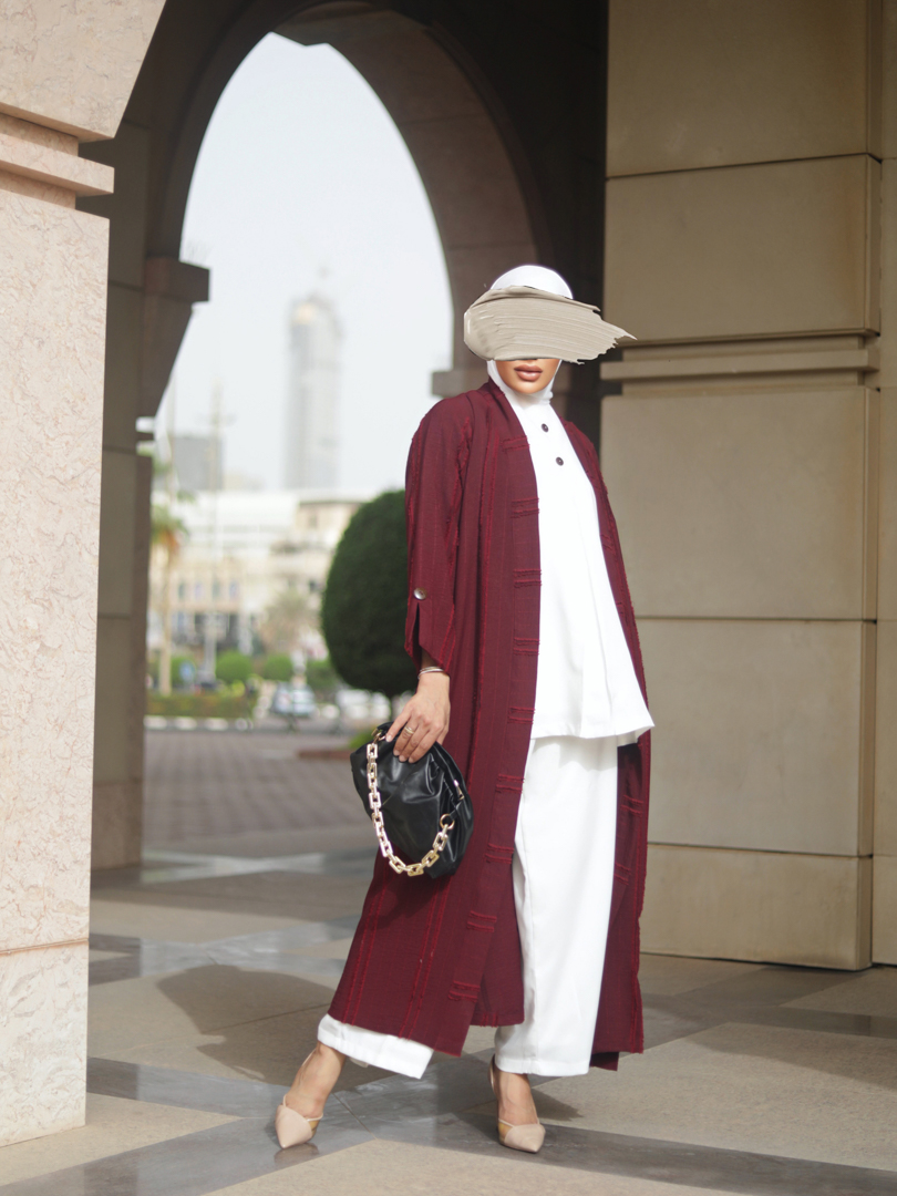 Long Jacket Set With Top & Trouser