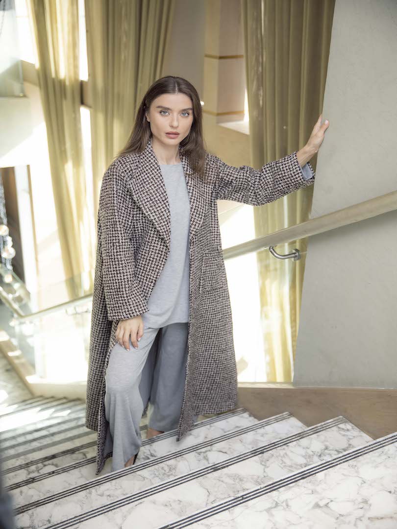 #Double Pocket Wool Coat Set