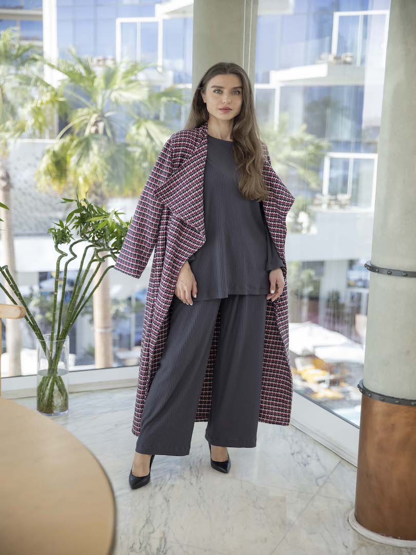 Multicolor Wool Coat Set