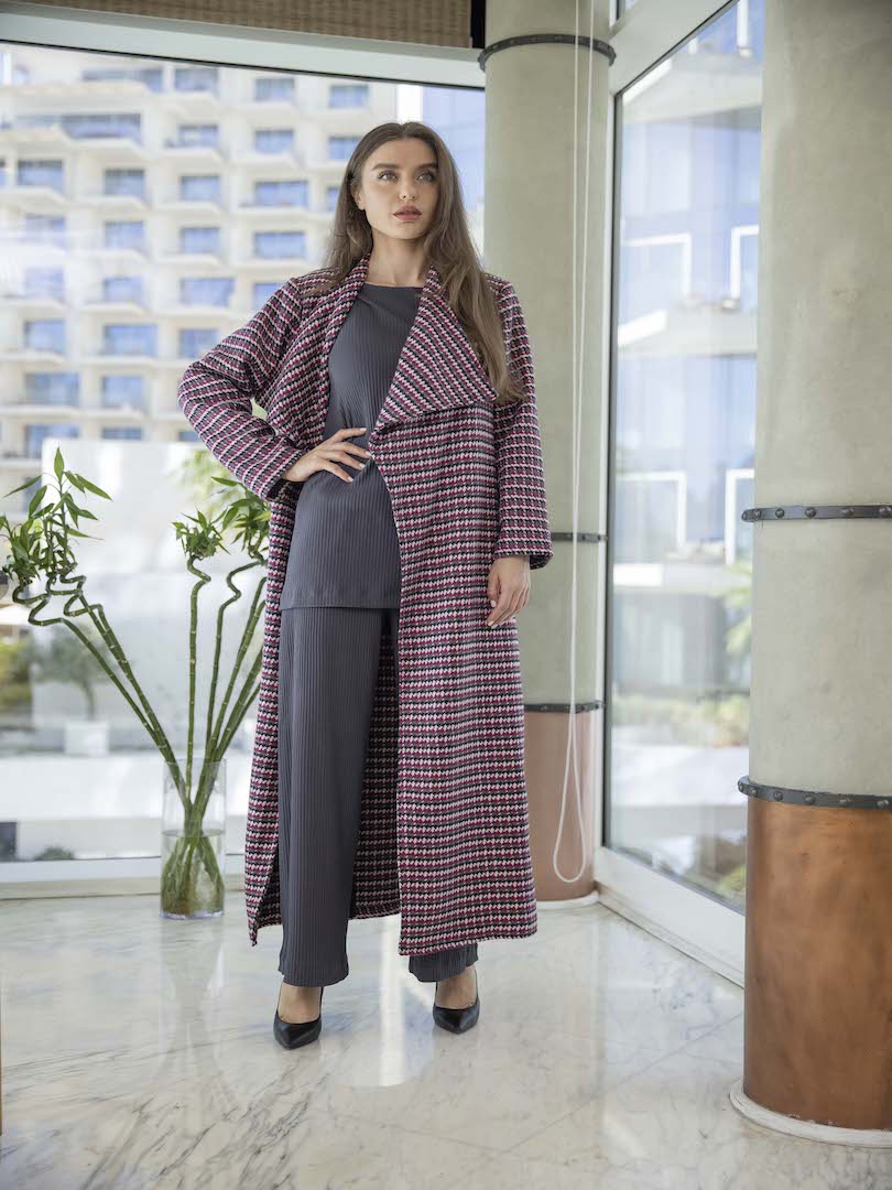 Multicolor Wool Coat Set