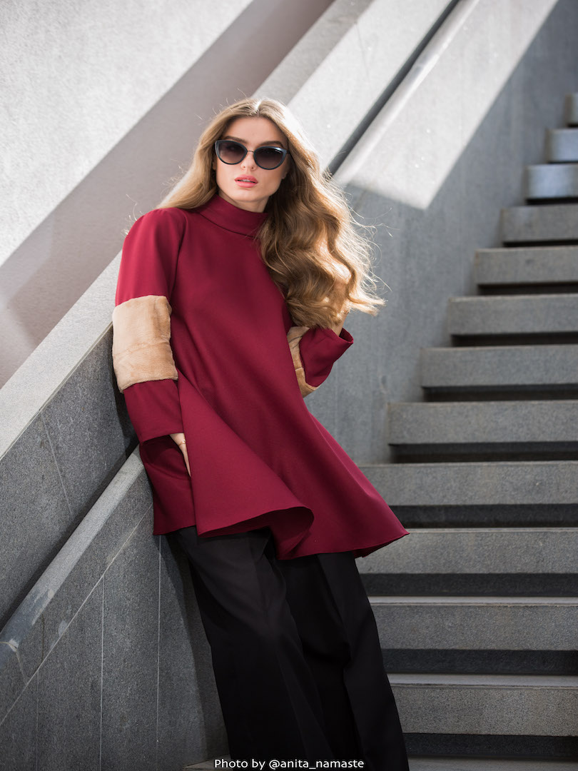 Turtleneck Pullover Top and Trouser Set