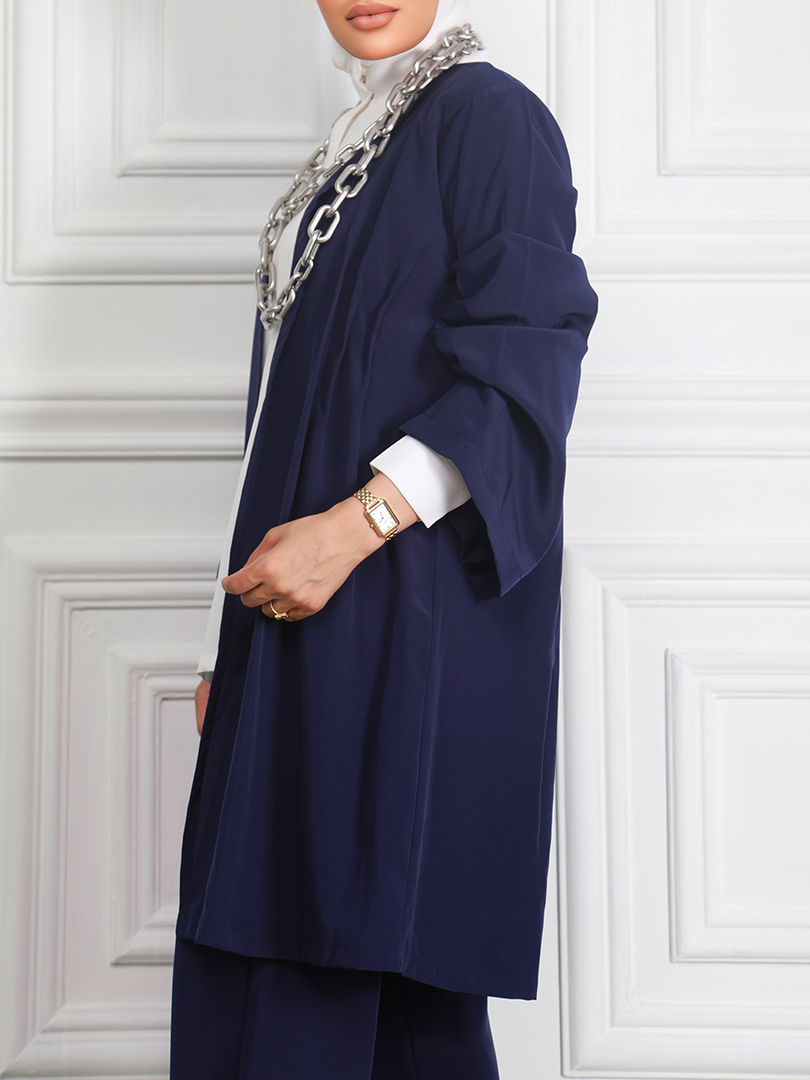 Travel Wear Long Jacket With Top & Trouser Set